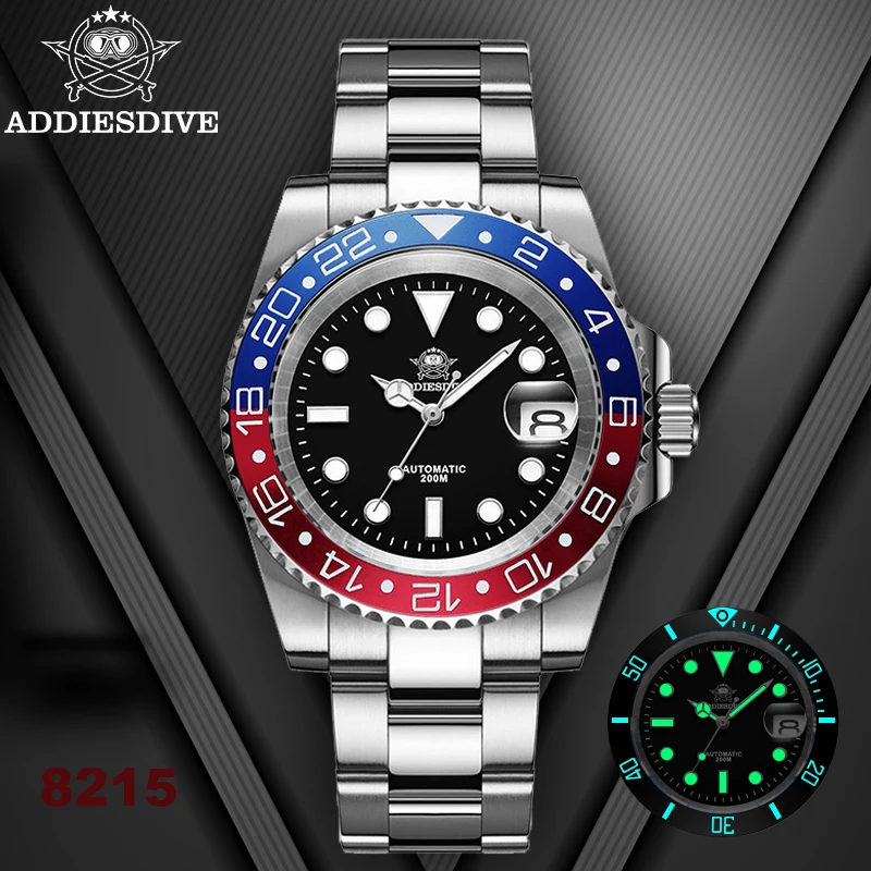 

ADDIESDIVE 40mm Men's Automation Watch Sapphire Glass BGW9 Super Luminous Analog Watches Waterproof 200M AD2503 Men Diving Watch