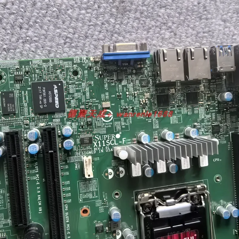 الأصلي AMI X11SCL-F قناة واحدة C242 رقاقة LGA 1151 دبوس الخادم اللوحة الرئيسية-E2284CPU