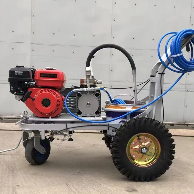 Driveway Line Striper Cold Spray Road Marking Machine with High Pressure Airless Gun for Residential Parking Lot Paint