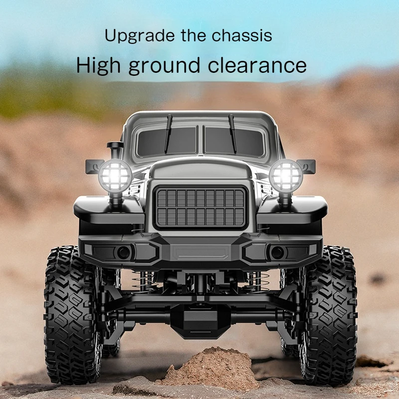 

JJRC New Simulated Full-Scale RC Model Toy for Boys - LED Lights 4WD High-Speed Shock Absorption Off-Road Pickup Truck