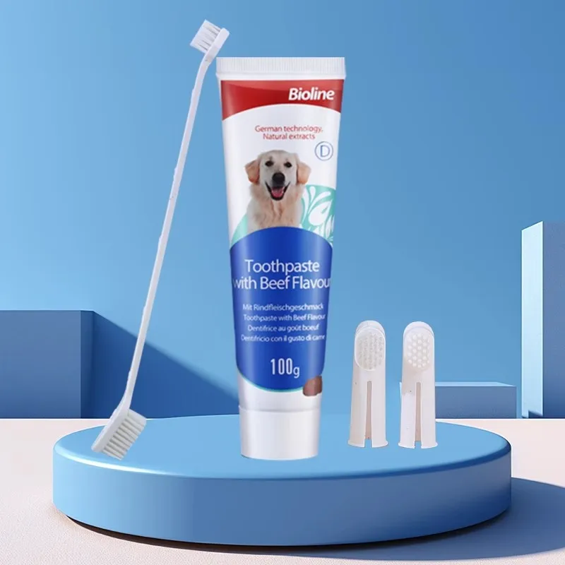 

Pet Dog Toothpaste Edible, Toothbrush Toothpaste Set, Fresh Breath Removal Tooth Dog Stuff Puppy Dog Accessories