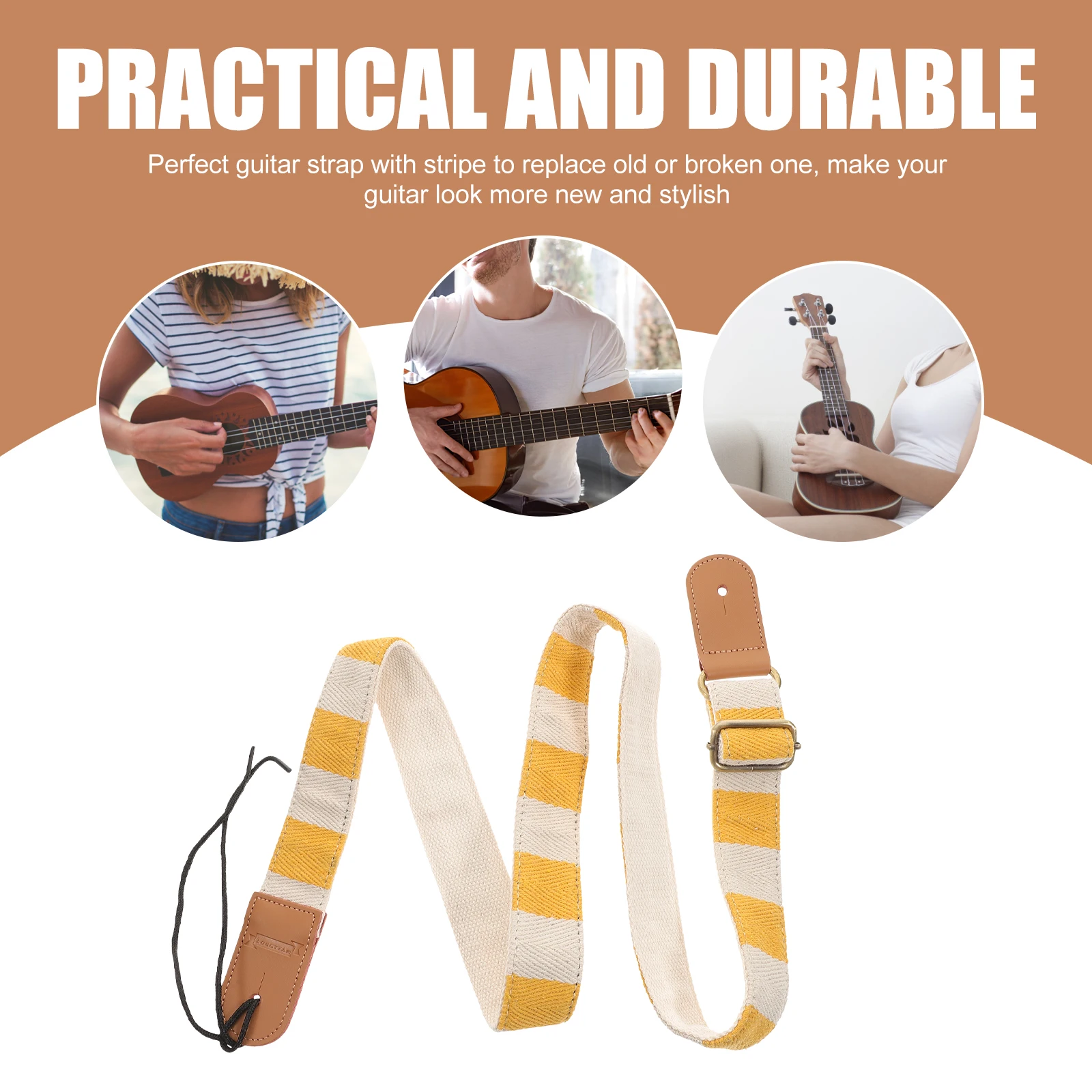 

Ukulele Strap Ukelele Guitar Replacement Adjustable No Drill Handbag Button Practical Straps for Adults