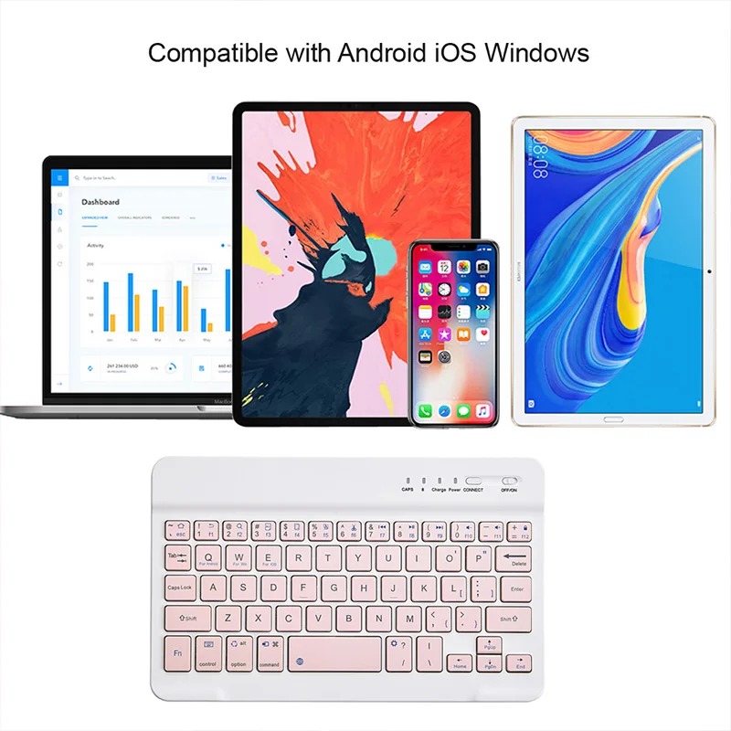 Bàn Phím Không Dây Cho Máy Tính Bảng iPad iPhone Bluetooth-Tương Thích Sạc 10 Inch Teclado Cho Android IOS Windows Hệ Thống