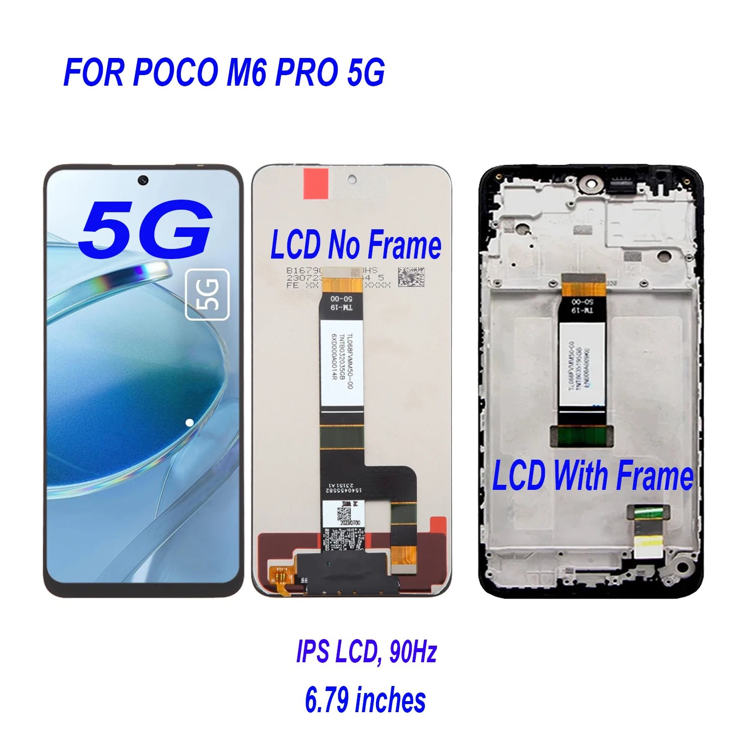 AMOLED For Xiaomi Poco M6 Pro LCD Display Touch Screen Digitizer Assembly