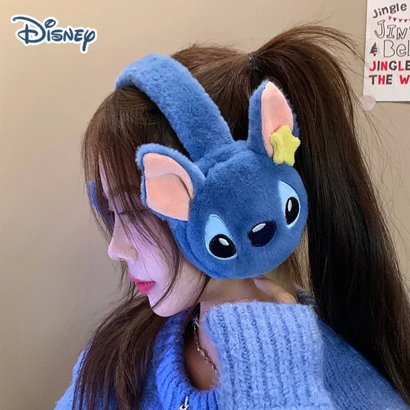 2024 New Authentic Disney Stitch Eartips Titi Gloves Plush Windproof Warm Cute Eartips Children'S Eartips Holiday Birthday Gift