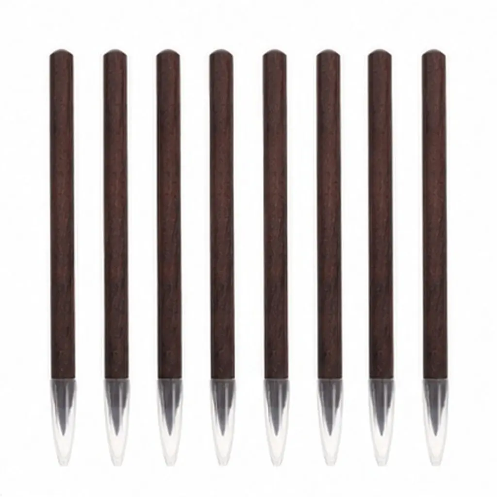 8Pcs Eternal Inkless Pencils Dark Brown Reusable Everlasting Writing Pens for School Office Supplies Note Taking Journaling