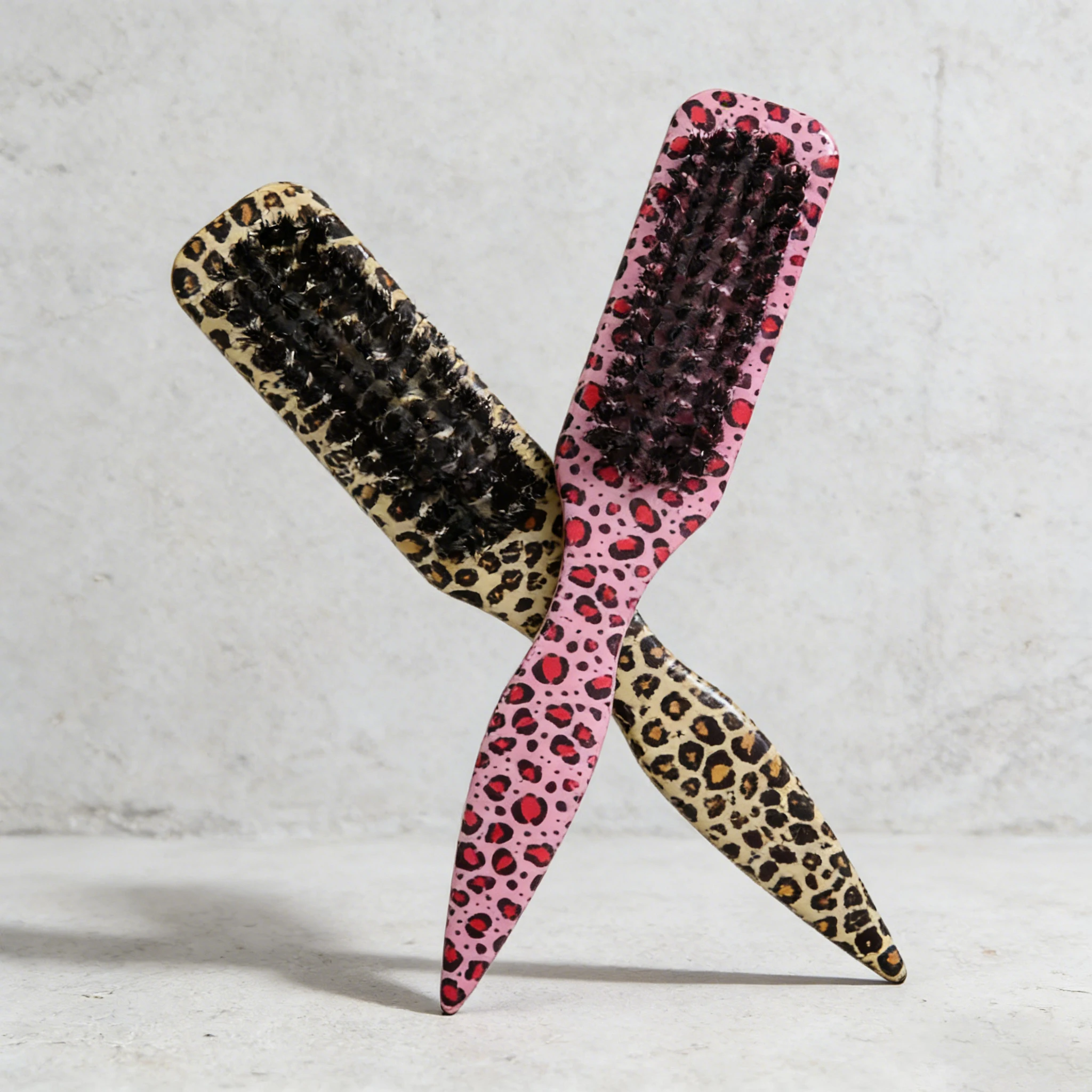 Two piece mixed color hair brush, hair styling brush, pointed plastic beard brush, suitable for daily care and styling of beards