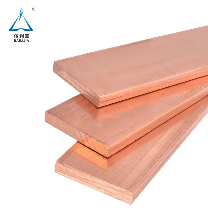 1pcs Pure Red Coppers Flat Metal Plate Coppers Flat Bar Thickness 1/1.5/2/3/4/5/6/8mm length 100/250 mm Coppers Bus Bar