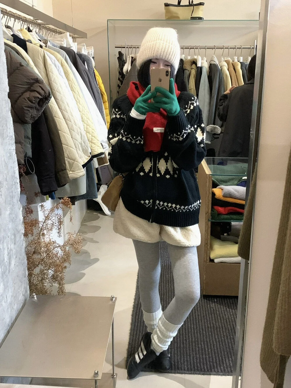 East Gate Winter New Sle Vintage Lazy Bla Fair Isle Knitted Loose Women's Zipper Coat Warm Daily Wear Casual Faion