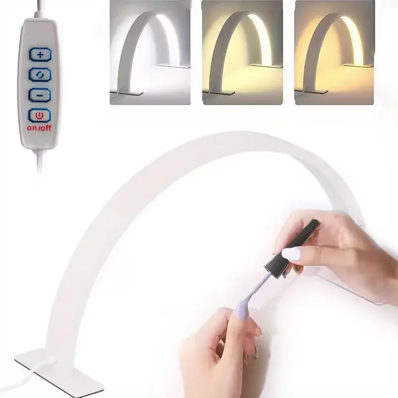 1 pz mezza luna luce per scrivania per unghie alimentatore USB illuminazione per unghie fai da te lampada da scrivania per bellezza per unghie a LED lampada per unghie da tavolo per protezione degli occhi