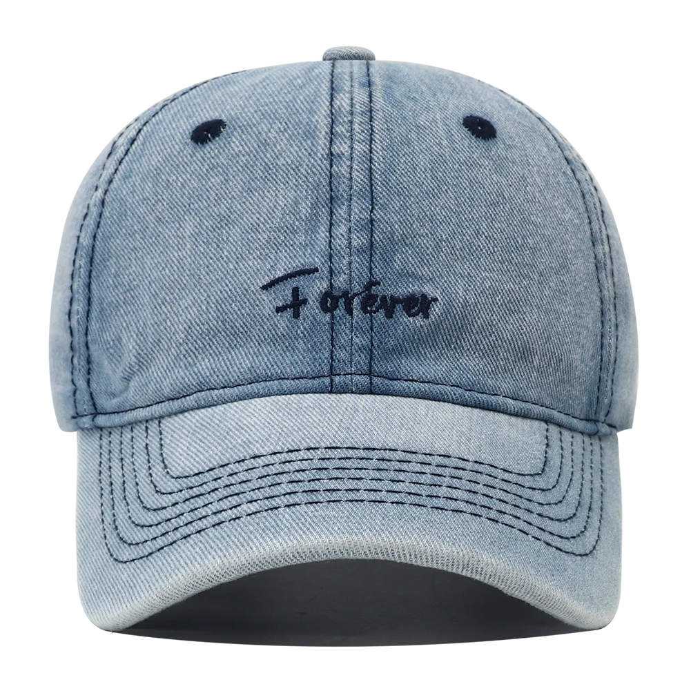 2024 New Denim Baseball Cap for Women Embroidery Letter Jeans Snapback Hat Casquette Men Caps High Quality Gorras Unisex Hats