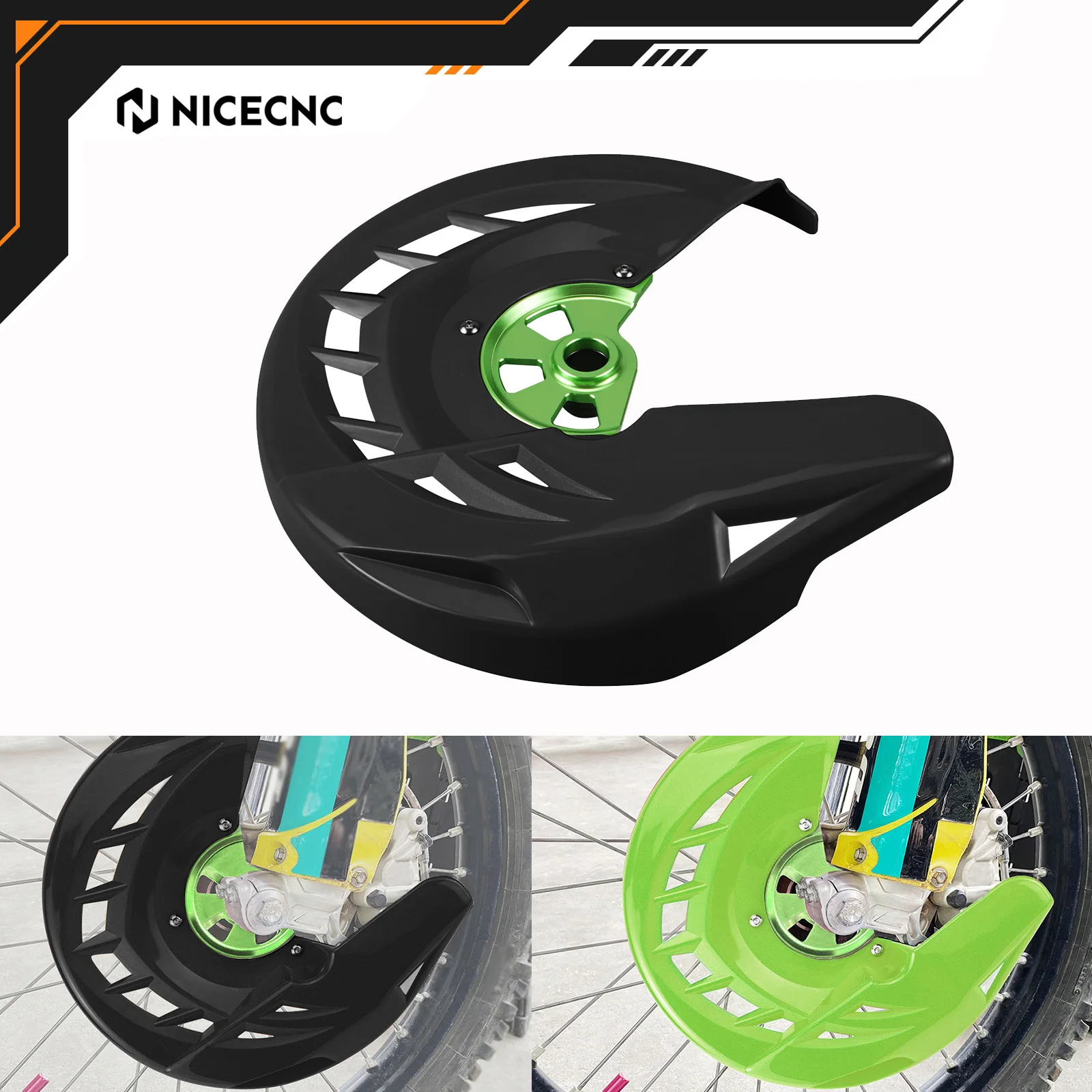

NICECNC Front Brake Disc Guard For Kawasaki KX125 KX250 KX 125 250 2006-2008 KX450F 2006-2018 KX250F 2006-2019 KLX450R 2008-2015