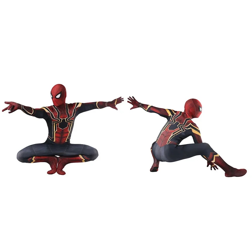 Homem-Aranha Cosplay para adultos e crianças, terno de ferro, heróis, zentai, bodysuit, festa de Halloween, meninos