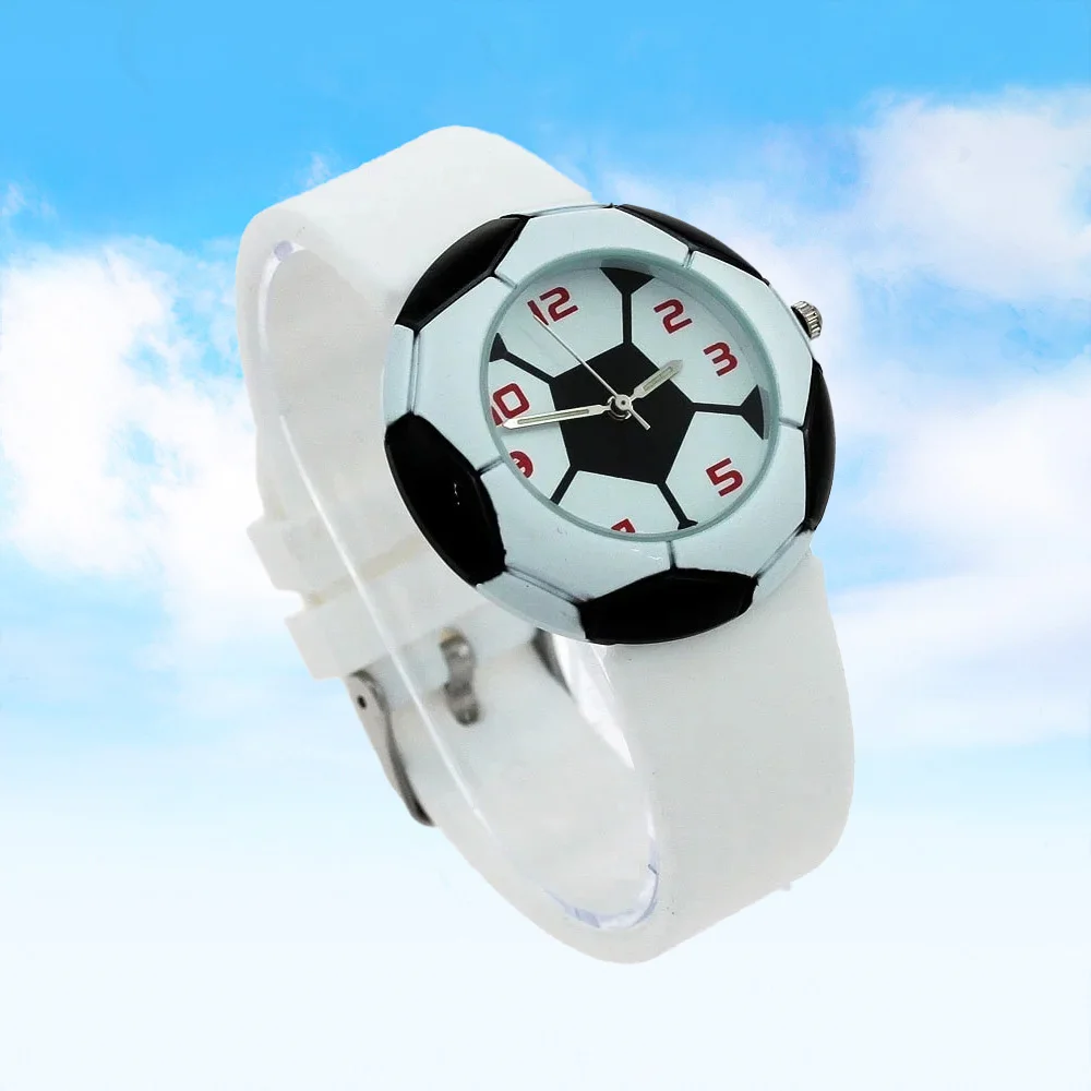 Kids Cartoon Football Rubber Analog Watch - Boys & Girls Timepiece