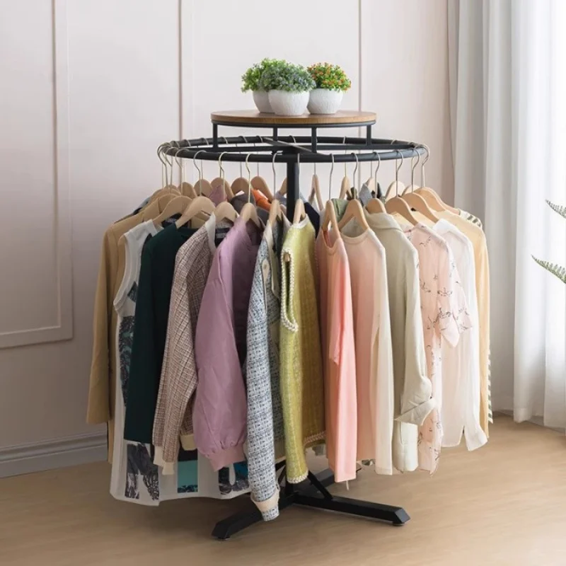 Durable Rotating Round Hanger Retail Clothing Store Clothes Hanging Round Stand