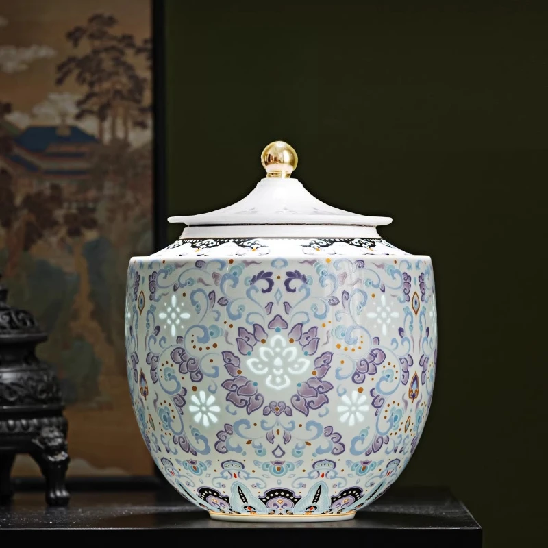 

Ceramic jar large, tea jar sealed gift box tea ceremony