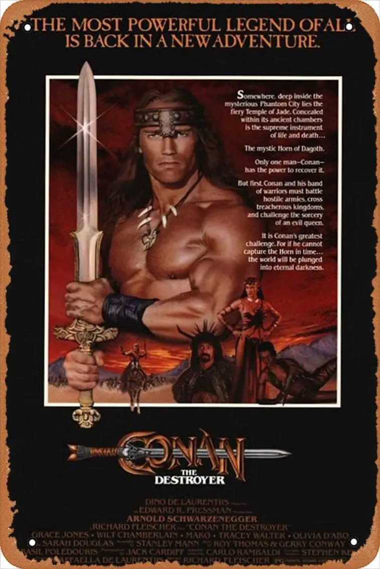 Conan the Destroyer (#1 of 3) 1984 movie poster Wall Home Wall Art Metal tin signage 20.32 x 30.48 cm