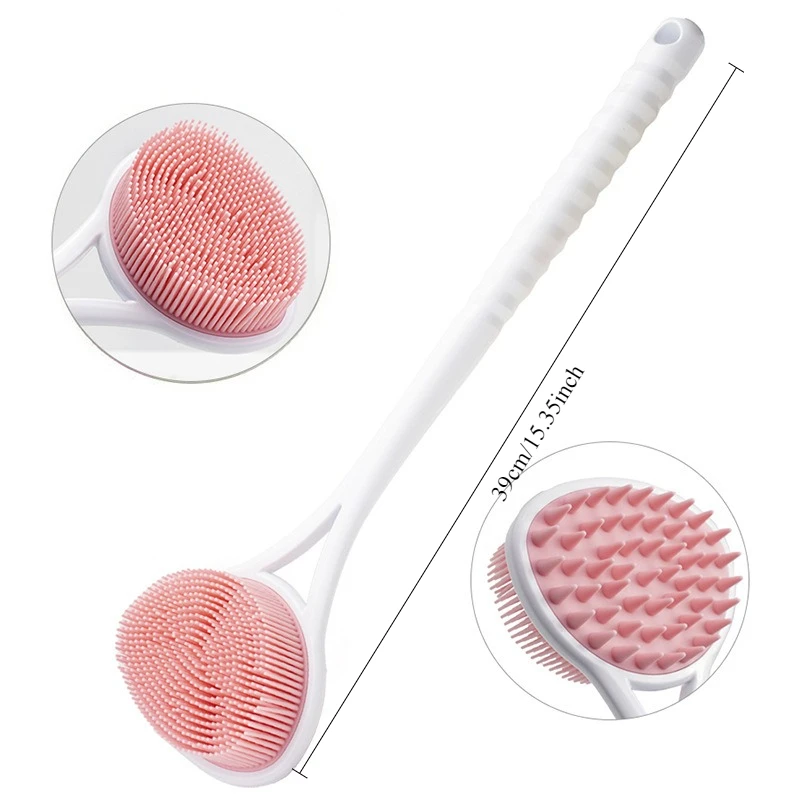 ขี้เกียจด้ามยาวแปรงอาบน้ําแปรงนวดแปรงอาบน้ําซิลิโคนด้ามยาวถูอาบน้ําสิ่งประดิษฐ์