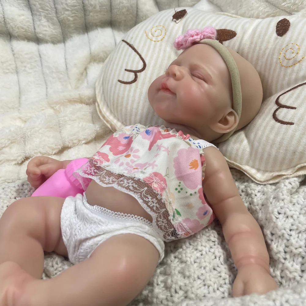 13 Inch Full Body Silicone Pascale Reborn Doll Soft Solid Silicone Girl Washable Doll Christmas Gift Toy