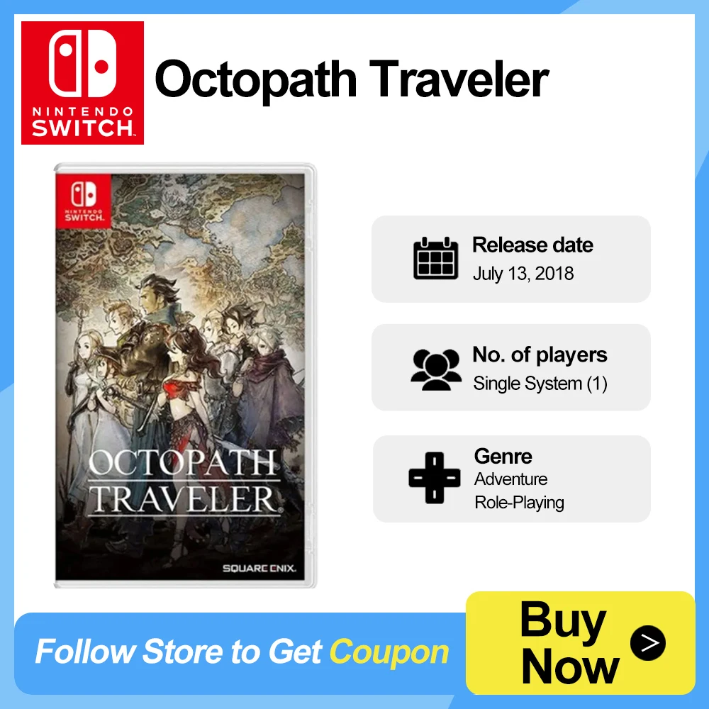 

Octopath Traveler 100% официальные оригинальные игровые карты Octopus Traveler Nintendo Switch для консоли Switch OLED Lite