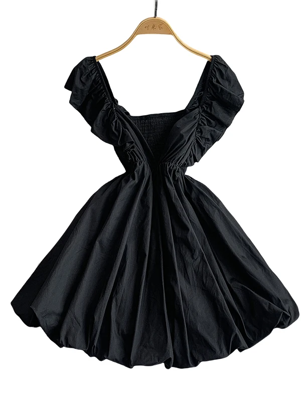 Vestido de princesa f com cintura elástica, sexy, decote em v profundo, verão, manga elástica, cintura alta, linha a, ...