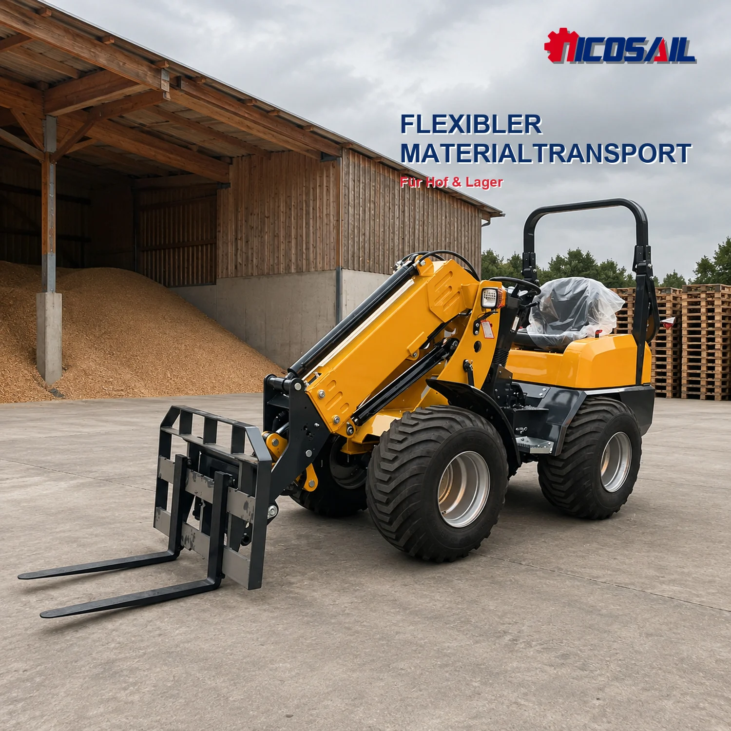 OEM Custom ZL918 Compact Telescopic Loader Agricultural Wheel Loader with Attachments for Farm Material Handling