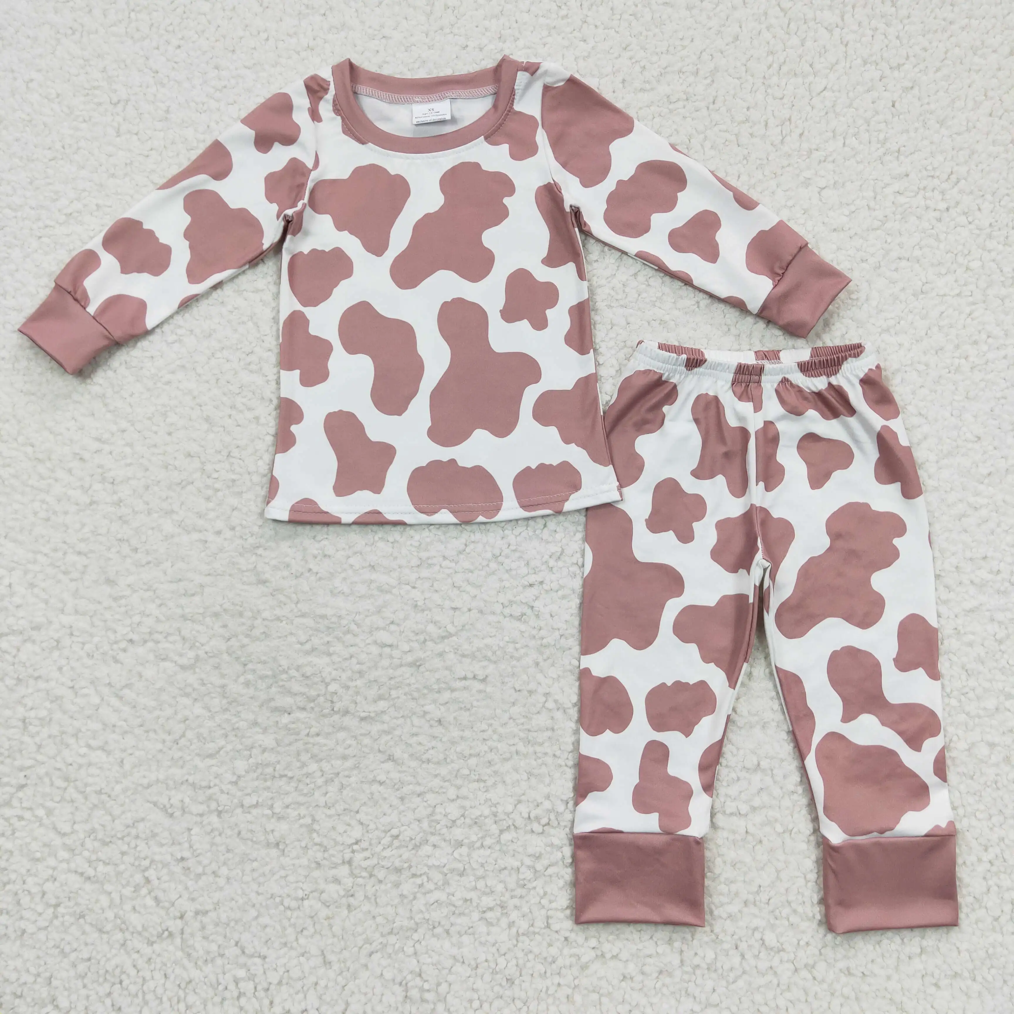 

Boutique Fashion Girls Long Sleeve Suit Rose Pink Leopard Print White Long Sleeve Trouser Suit