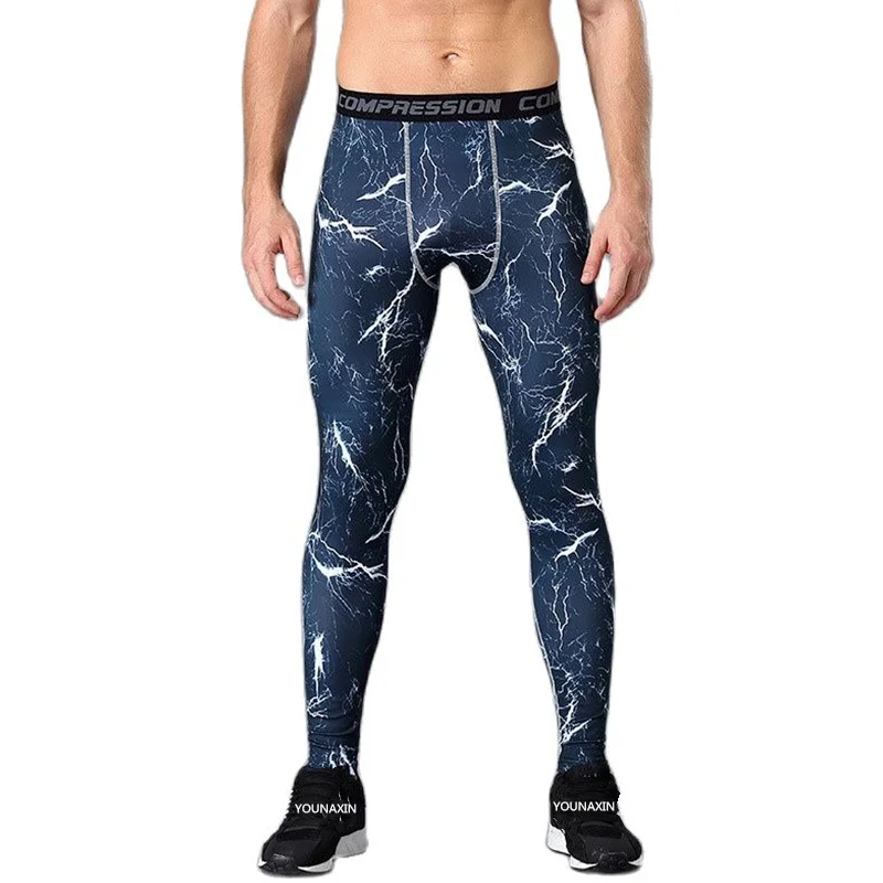 Men Leggings Skinny Long Pants Running Yoga Sports Gym Fitness Boy Training Basketball Base Layer Camouflage Trousers Quick Dry