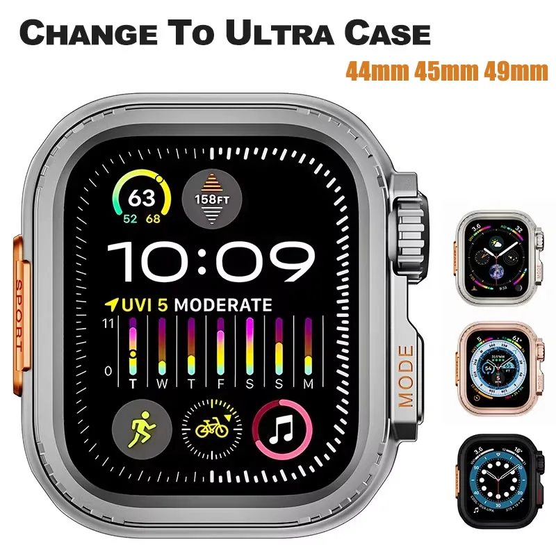 Metal Bumper Case For Apple Watch 49MM 45mm 44mm Protector Frame Cover For iWatch Series 9 8 7 6 5 4 SE Change To Ultra 2 49mm image 2