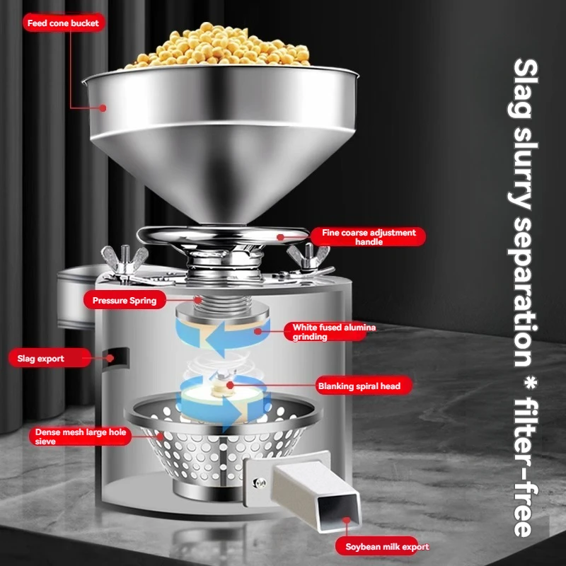 Macchina elettrica per il latte di soia Colazione Negozio Macchina per tofu commerciale Frullino Separazione dei liquami Raffinatore di grande capacità