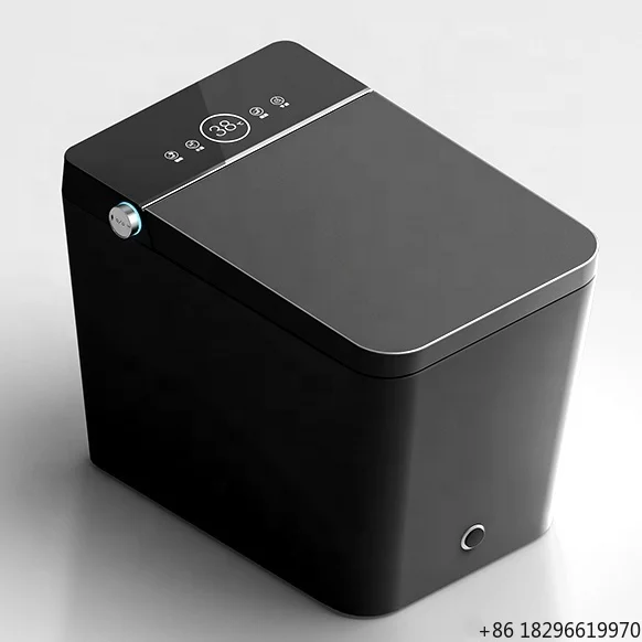110v/220v Modern Electric Intelligent One Piece Closestool WC Luxury Automatic Black Smart Toilet With Bidet