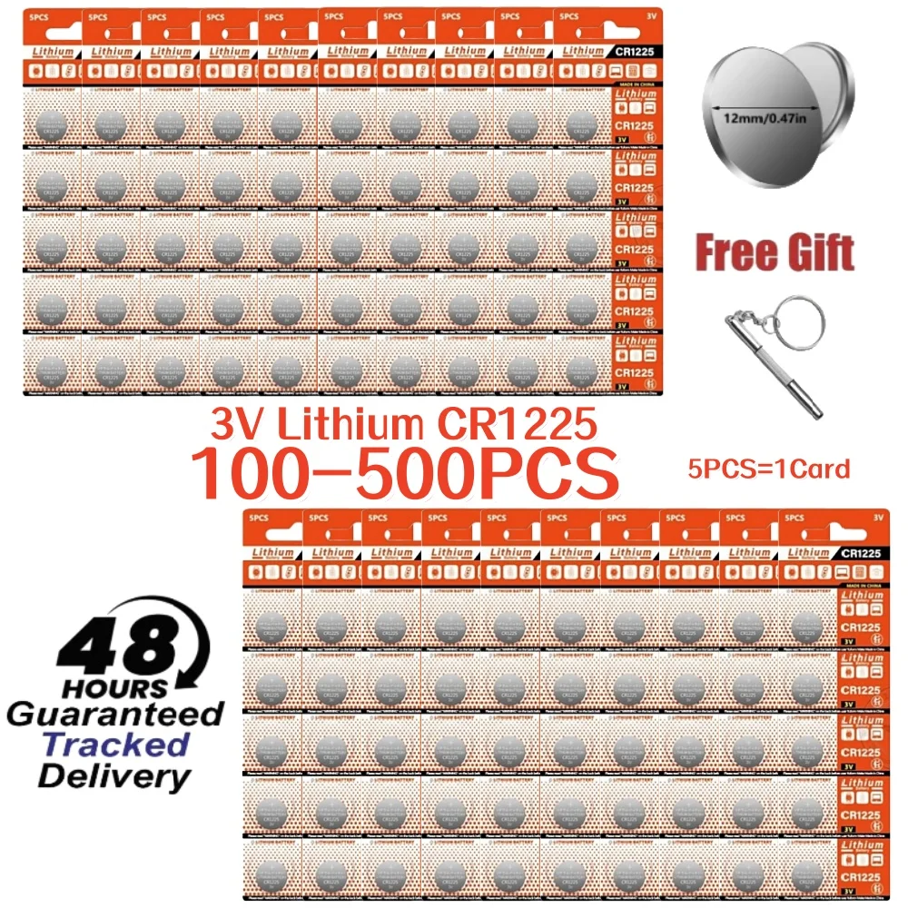 100-500PCS CR1225 3V Coin Batteries ECR1225 Bateria 1225 Button Battery For Electronic Instrument Remote Control Electronic Scal