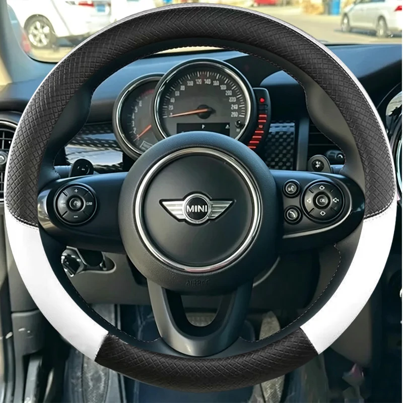 Car Steering Wheel Cover Suede&leather Full Coverage  for Mini Cooper S JCW F54 F55 F56 F57 F60