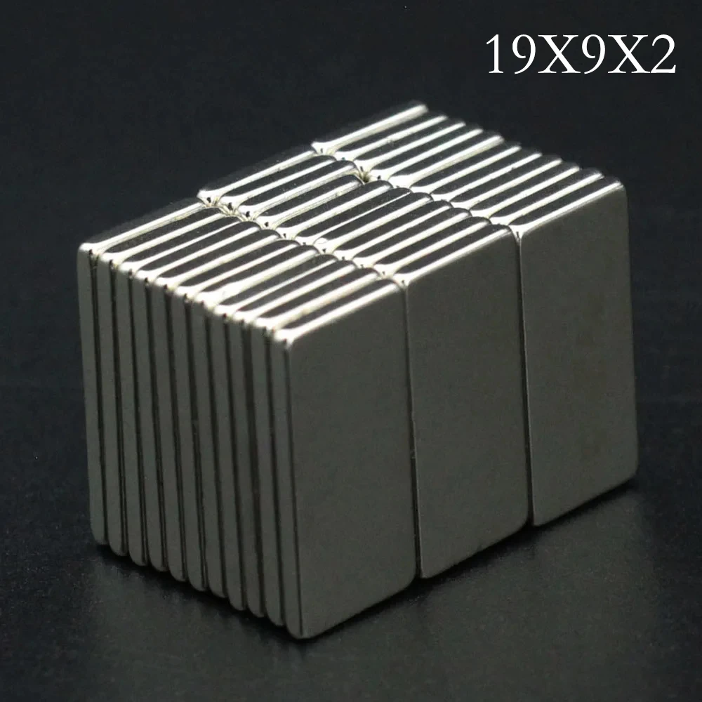 

3/5/8/12/15Pcs 19x9x2 N35 Neodymium Magnet 19mm x 9mm x 2mm NdFeB Block Super Powerful Strong Permanent Magnetic Imanes