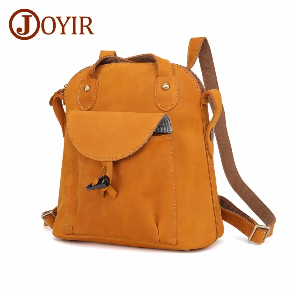 Fashion Genuine Leather women backpack vintage brown school girl shoulder bag backpacks ladies shopping travel bags 3011