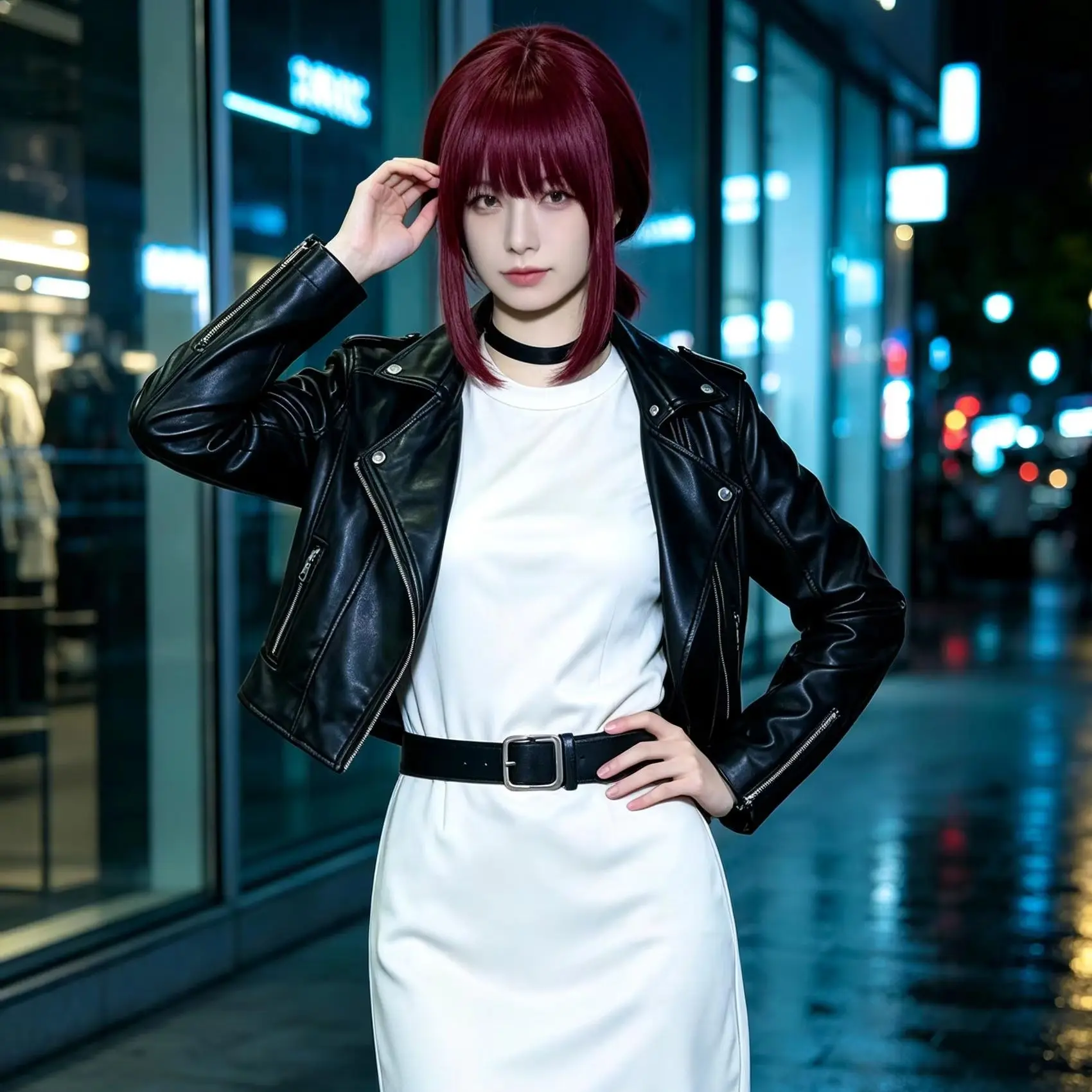 Peluca de cosplay Yamada HSIU de 60 cm, peluca corta roja vino, para el cosplay de Tayama, estilo 'Smoking Behind The Supermarket With You'