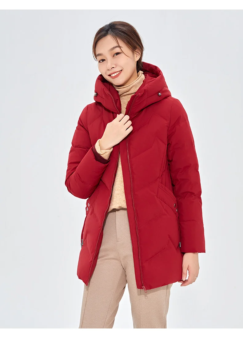 Chericom 女性のダウンジャケット 2025 新しいジッパー開閉フード付き暖かいダックダウンカジュアルルーズフィットパファー軽量コート Y289193Y