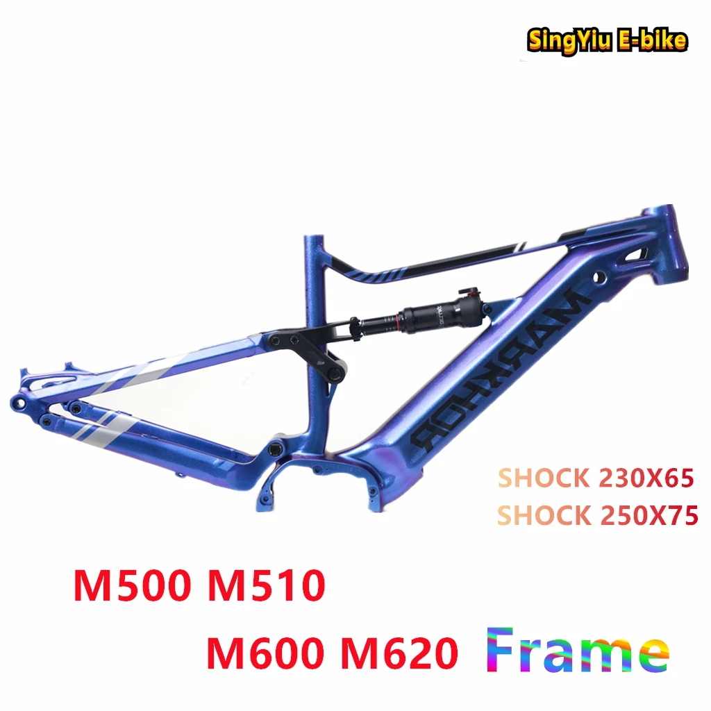 E-bike NEW Downhill Softtail Suspension Bike M500/M600/M620 Bafang Mid Motor Frame High strength aluminum alloy