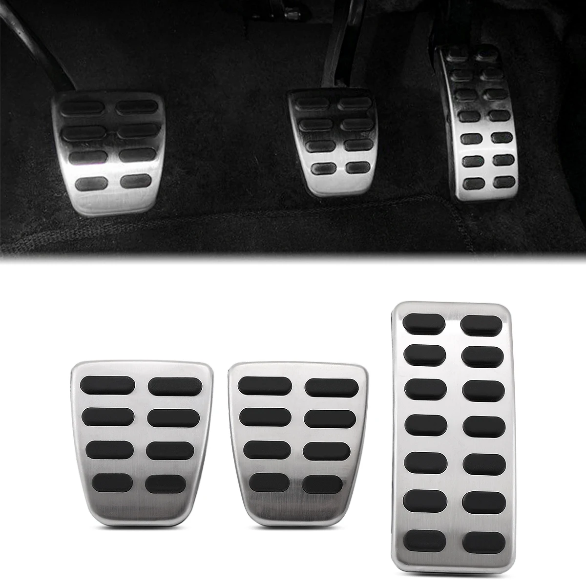 Set Stainless Steel Vehicle Pedal Cover Pad Mat for Hyundai Accent Solaris IX25 Creta i20 2011-2017 MT AT Car Styling