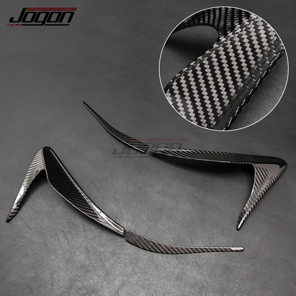 JOGON Real Carbon Fiber Car Front Headlight Eyebrow Eyelid Headlamp Cover Trim For Lexus IS 200 300 250 200t 2013 2014 2015 2016