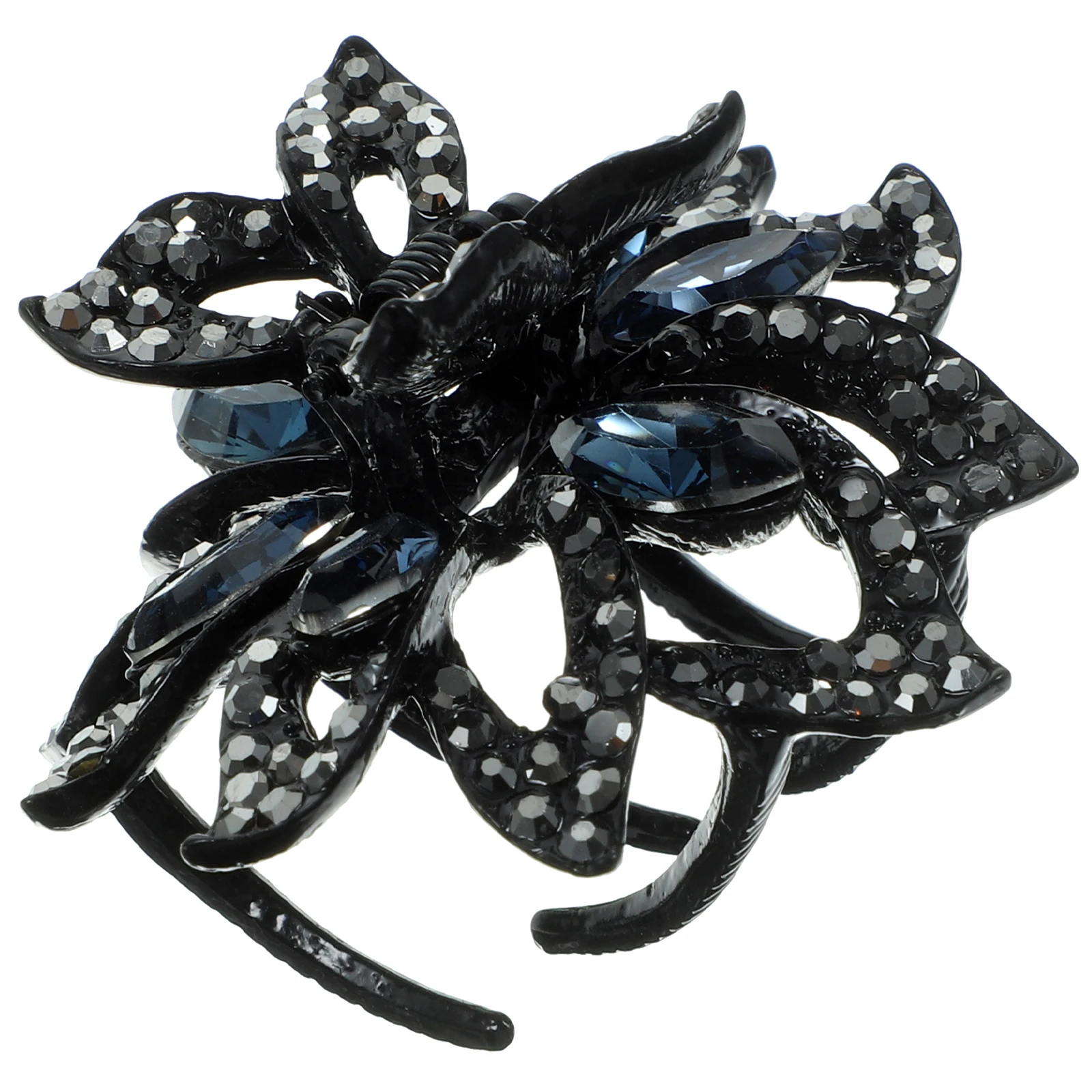 

Rhinestone Clips Black Alloy Pins for Women Thick Hair Claw Clips Easy to Use Non Slip Durable Hair Accessories