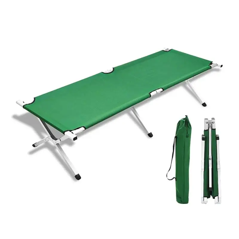Camping Folding Bed Multifunctional Outdoor Tent Portable Iron Folding Cot Sleeping Bed for Hiking Travel Office Self Driving