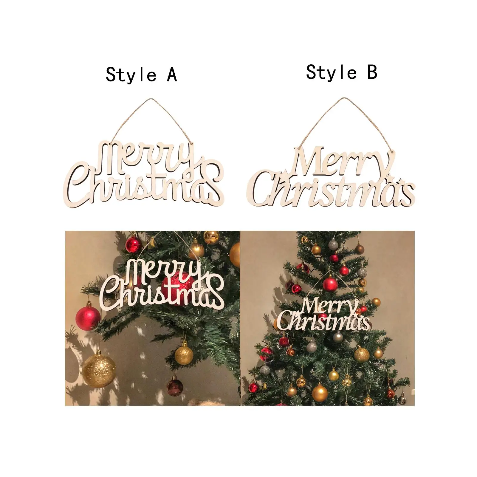 Merry Christmas แขวนผนังไม้ป้ายไม้ Cutout Letter Plaque Holiday Wall Art แผ่นสําหรับเตาผิงงานปาร์ตี้ Yard