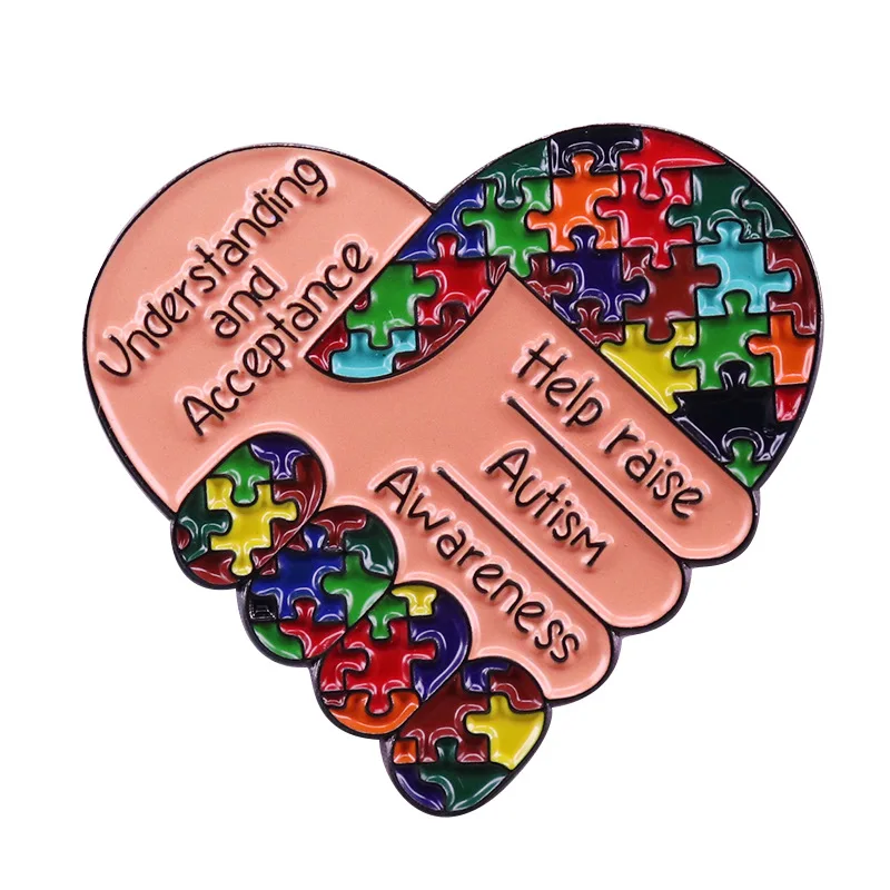 Autism Awareness Enamel Brooch Creative Jigsaw Puzzle Love Badge Clothes Backpack Decor Lapel Pins Unisex Fashion Jewelry Gifts