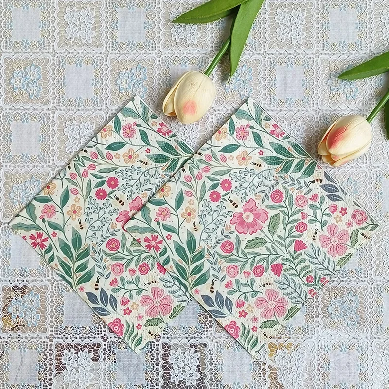 20 stücke 33 cm 2 Schicht Neue Volle Version Floral Muster Servietten Party Kreative Dekorative DIY Papier Restaurant Papier Picknick matte