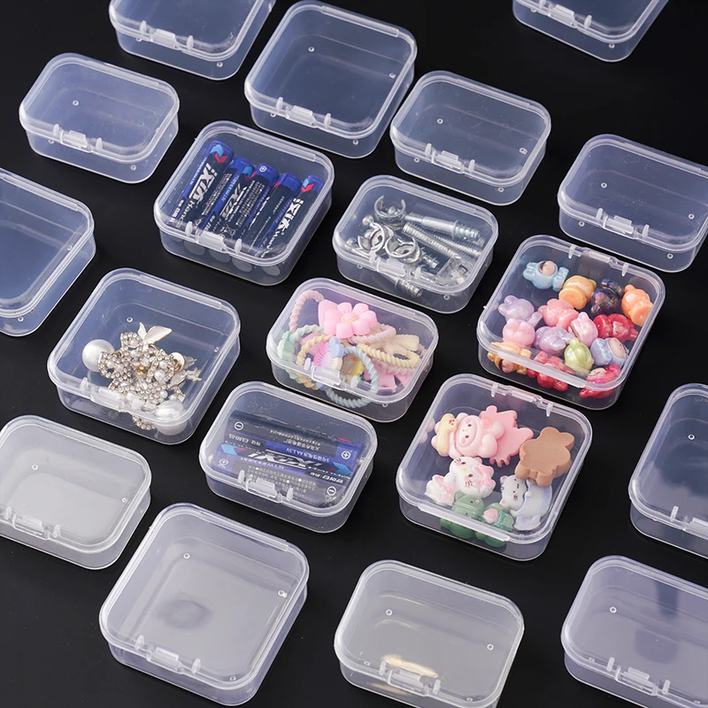 5/10pcs Mini Storage Box Plastic Office Supplies Storage Paper Clip Storage Box Jewelry Component Single-compartment Covered TMZ