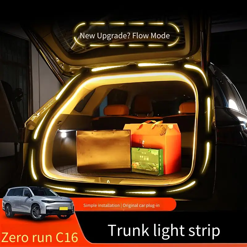

Подходит для 2024-26, световой ленты багажника Zero Run C16, задней двери, струящегося атмосферного освещения, принадлежностей для наружного освещения для кемпинга