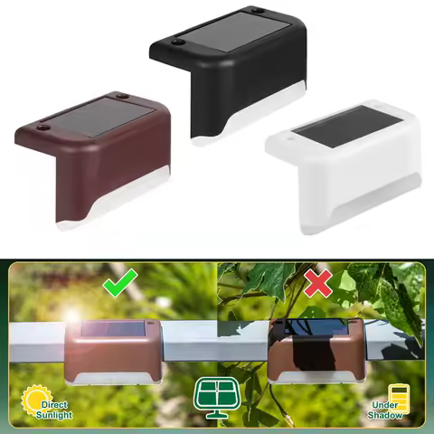 Solar Deck Lights Outdoor Solar Step Lights Waterproof Led Solar lights for Outdoor Stairs Step Fence Yard Patio and Pathway