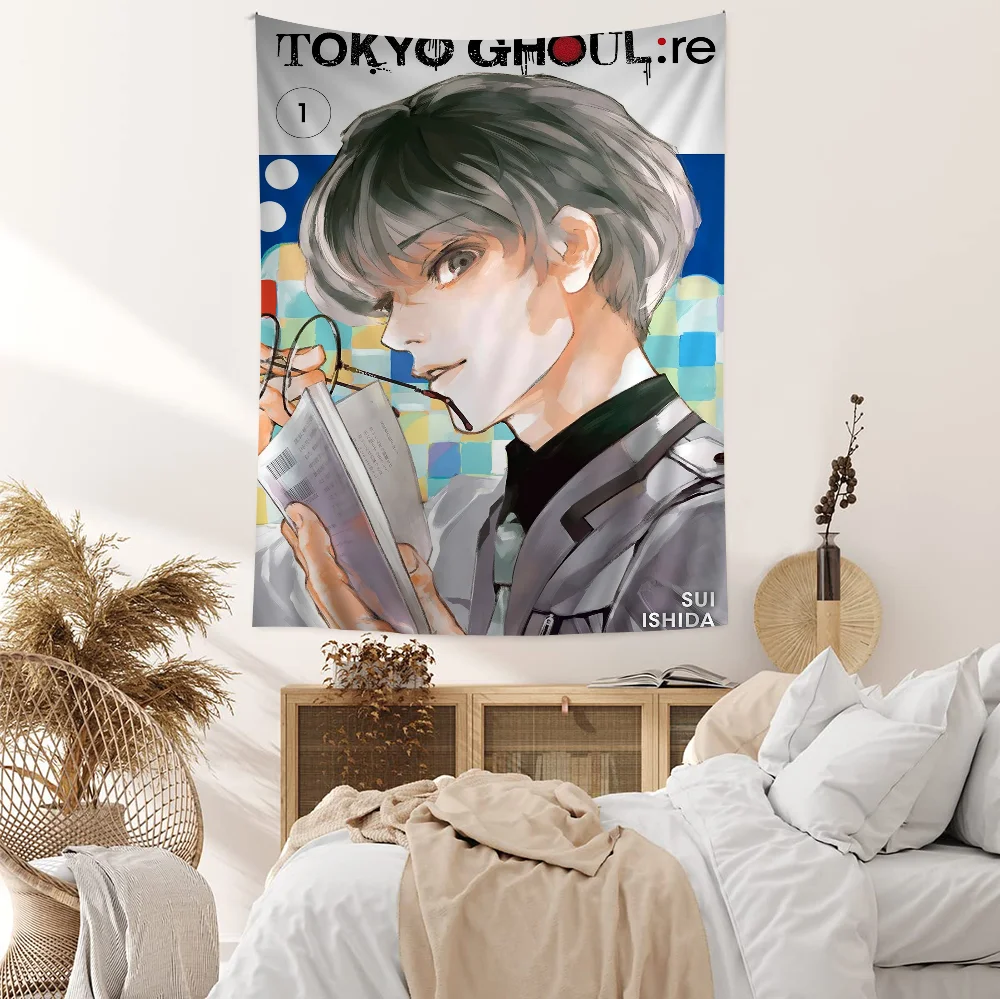 Anime T-Tokyo G-Ghoul Anime Tapestry Hanging Tarot Hippie Wall Rugs Dorm Home Decor