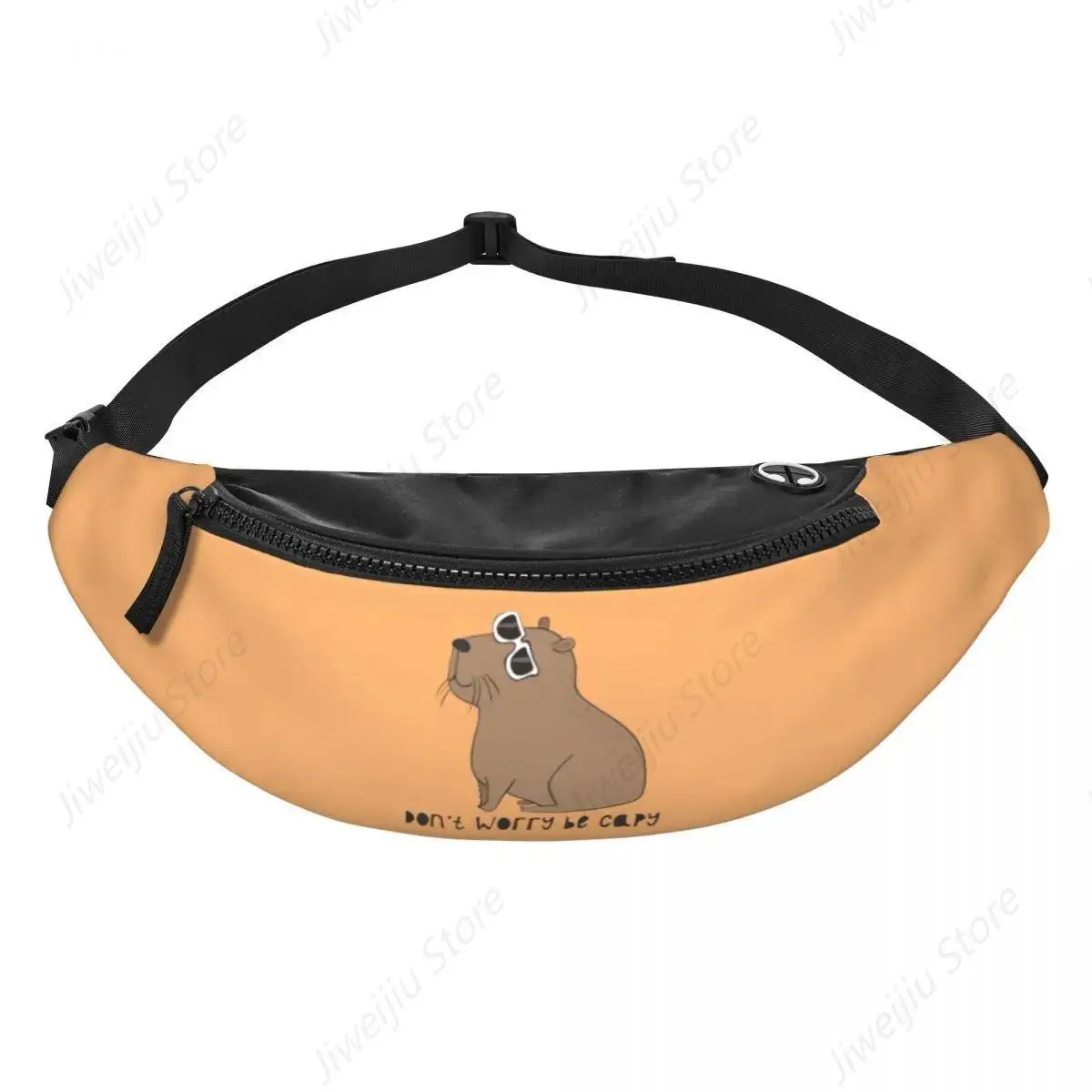 Don't Worry Be Capy Cute Capybara Fanny Pack Women Men Cool Animal Crossbody Waist Bag for Running Phone Money Pouch